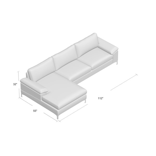 Orren Ellis Manhasset 101" Left Hand Facing Sofa & Chaise & Reviews